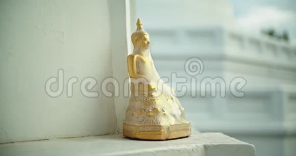 金佛被塑料覆盖位于寺庙内摄影机镜头拍摄视频的预览图