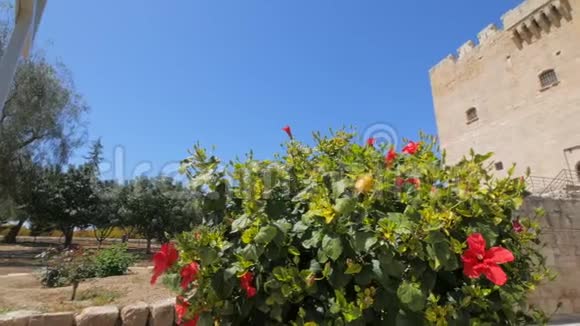 阳光明媚的一天塞浦路斯科洛西城堡附近的全景视频的预览图