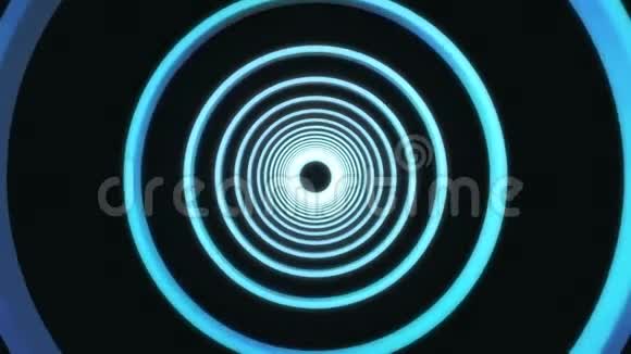 霓虹抽象圆形隧道背景视频的预览图