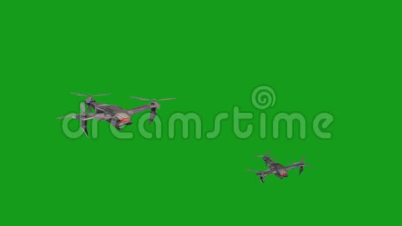 绿色屏幕背景的飞行无人机视频的预览图
