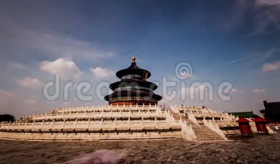 中国北京天坛的云景和秦安宫视频的预览图