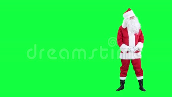 圣诞老人出现在彩色钥匙上绿色屏幕视频的预览图