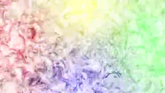 带有旋转霓虹灯颜色背景的明亮的流波移动效果视频的预览图