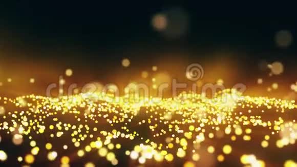 抽象的节日运动背景闪耀的金粒子无缝的环视频的预览图