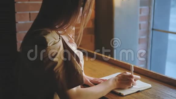 计划时间表女人写议程笔记本视频的预览图