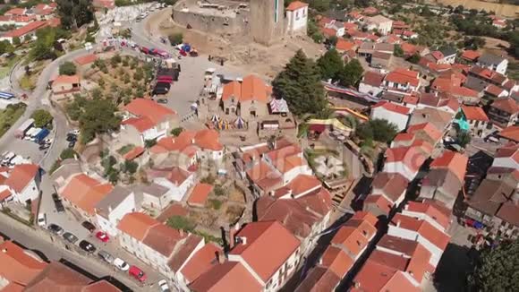 城堡和城市贝尔蒙特的全景卡斯特洛布兰科葡萄牙区的城市视频的预览图