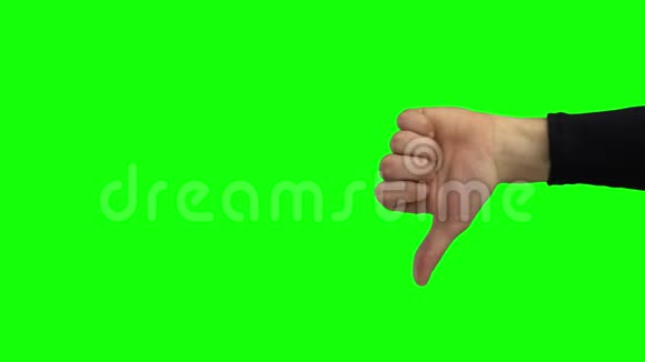 一只显示拇指的手绿色屏幕关门视频的预览图