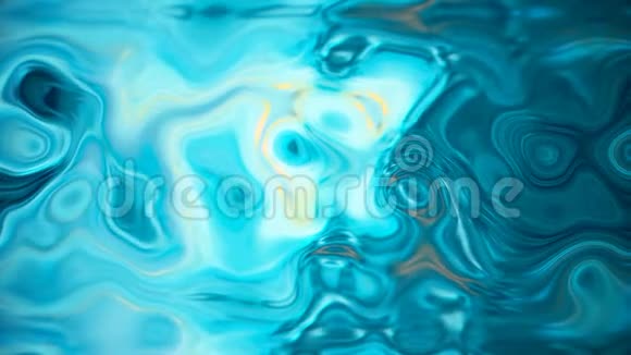 蓝色墨水在水下旋转液体油漆彩色气泡表面视频的预览图