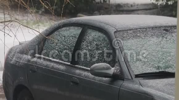 汽车被积雪覆盖视频的预览图