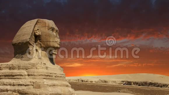 狮身人面像吉萨开罗埃及旅游日出日落视频的预览图