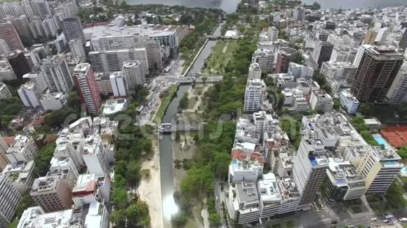 世界著名的广场鸟瞰被称为安拉花园的广场巴西里约热内卢视频的预览图