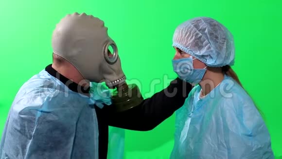 带染色背景面具的冠状病毒家族视频的预览图