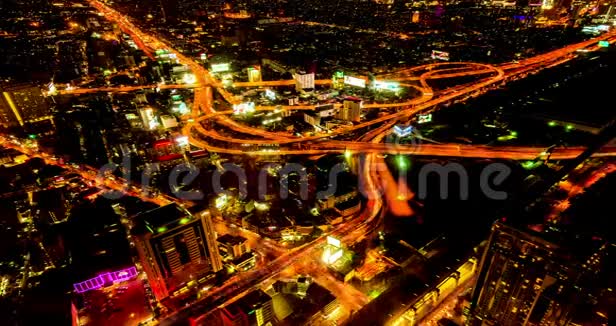 曼谷市中心的夜景泰国曼谷视频的预览图