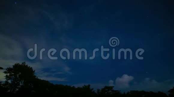 静冈森林星空的时间推移夜间大镜头放大视频的预览图