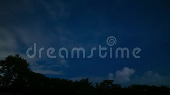 静冈森林星空的一个瞬间在夜间大镜头倾斜视频的预览图