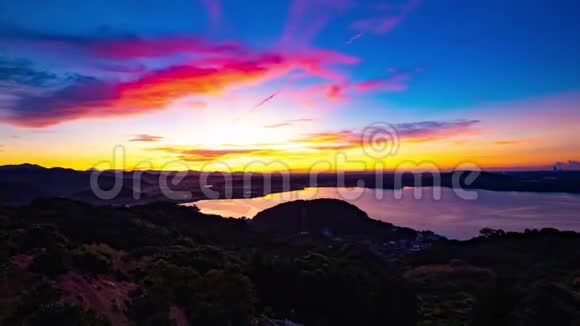 静冈市滨松湖附近日出时程高角广射变焦视频的预览图