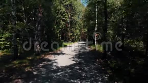 一个野蛮的摩托车手在森林里开车视频的预览图