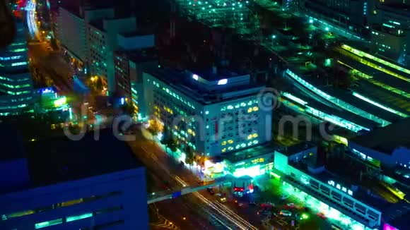 东京城市全景高角度全景拍摄的夜晚时间视频的预览图