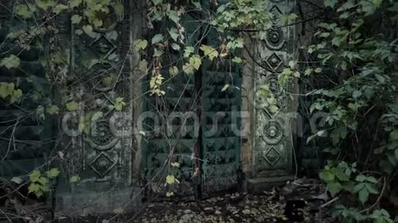 废弃的古建筑木叶中装饰有观赏玄关视频的预览图