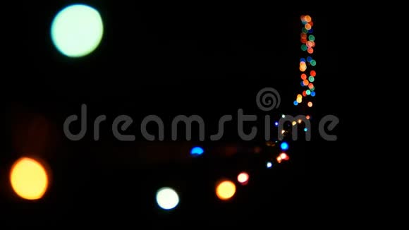 圣诞节新年闪烁LED灯线黑色背景05视频的预览图