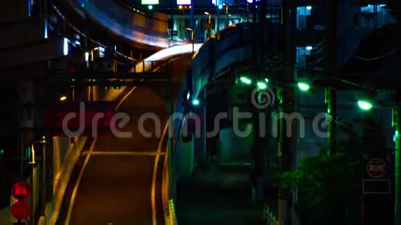 东京濑户市中心城市街道的夜景视频的预览图