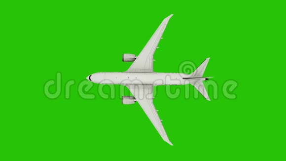 客机空中客机空中云绿色屏幕顶部视图3动画视频的预览图