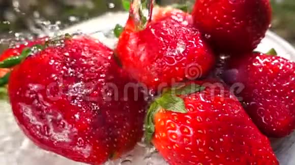 洗草莓果慢动作视频的预览图