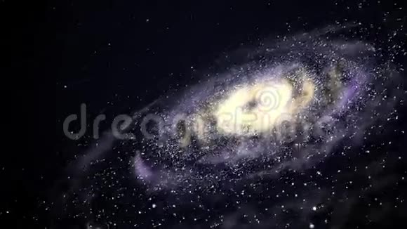 光辉的星系在太空中旋转视频的预览图