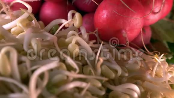 有机绿豆芽作食品视频的预览图