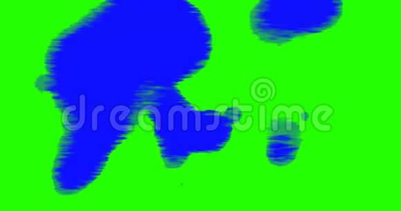 抽象漆刷笔划形状白色墨水溅出与色度键绿色屏幕蓝色屏幕视频的预览图