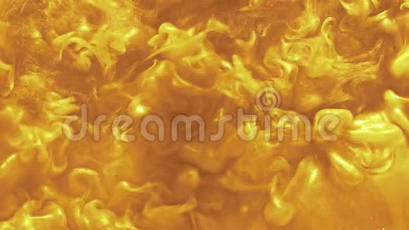 抽象油烟背景金色流体爆裂视频的预览图