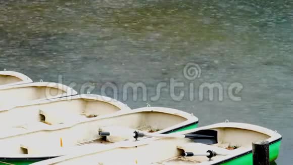雨中著名的楚岑基湖的船景视频的预览图