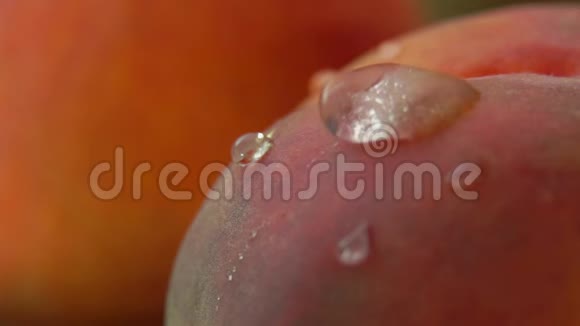 晶莹的水珠顺着桃子流下视频的预览图