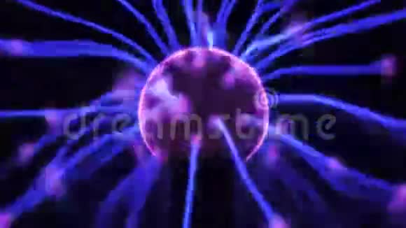 4K等离子体球内有运动能量射线视频的预览图