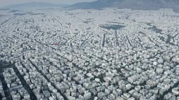 傍晚希腊雅典的高空城市景观视频的预览图