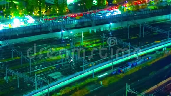东京新川铁路高速长镜头变焦夜间时间推移视频的预览图