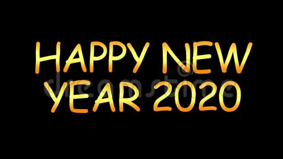 黑色背景动画的2020年新年快乐横幅视频的预览图