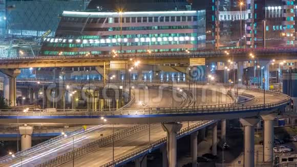三环路延时多层次大型立交莫斯科现代工业城市景观视频的预览图