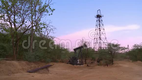 森林边缘的石油站视频的预览图