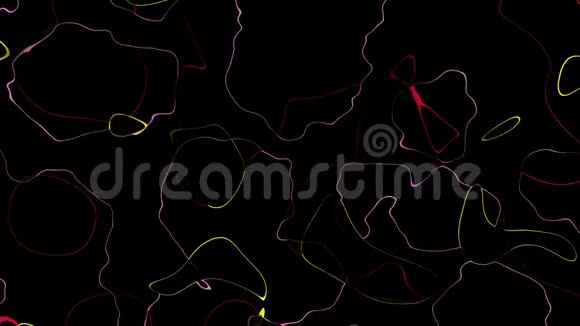 黑色背景上抽象线条的无缝动画孤立无援循环4K动画视频的预览图