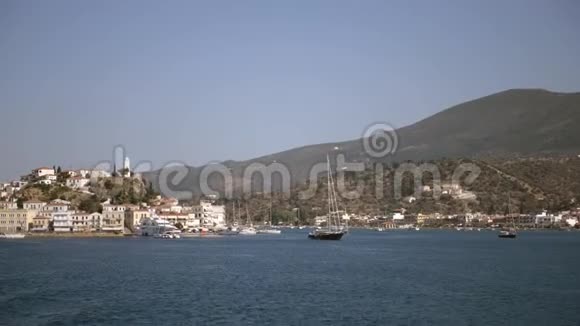 波罗斯港希腊Saronic岛去欧洲旅游希腊村视频的预览图