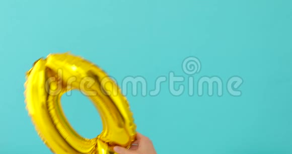 金箔数字0零庆祝气球视频的预览图