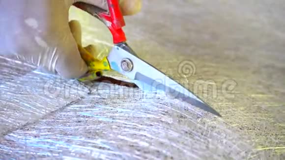 切割复合材料纤维玻璃切碎机视频的预览图