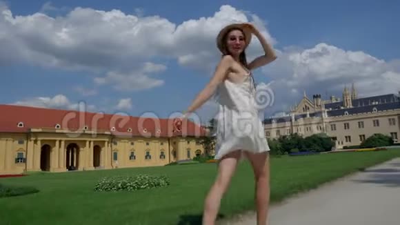 夏季捷克莱德尼斯宫观光视频的预览图