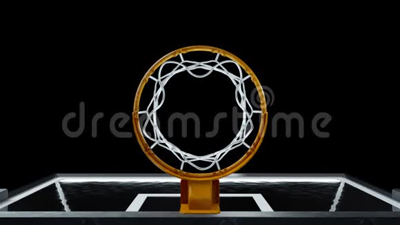 篮球在阿尔法通道上缓慢地撞击篮筐视频的预览图