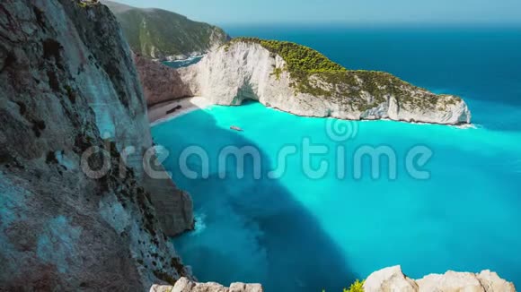 世界著名的纳瓦吉奥海滩Zakynthos希腊视频的预览图