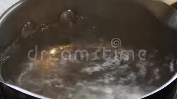 意大利面被放入一锅沸水中视频的预览图