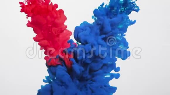 油漆输液水海军蓝红墨水混合视频的预览图