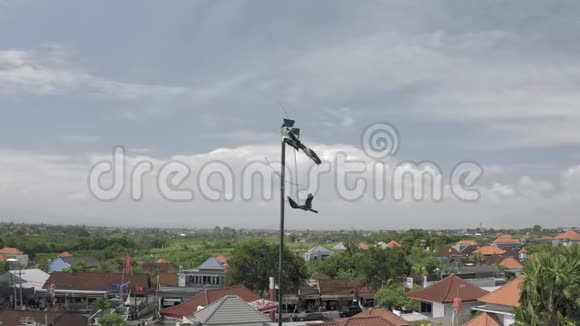 巴厘岛屋顶上的旧风向标视频的预览图