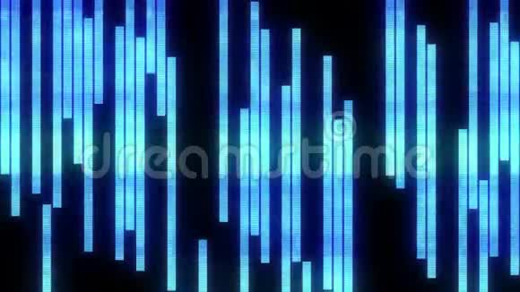 快速蓝色故障块屏幕背景标志动画新质量数字抽搐技术彩色视频视频的预览图